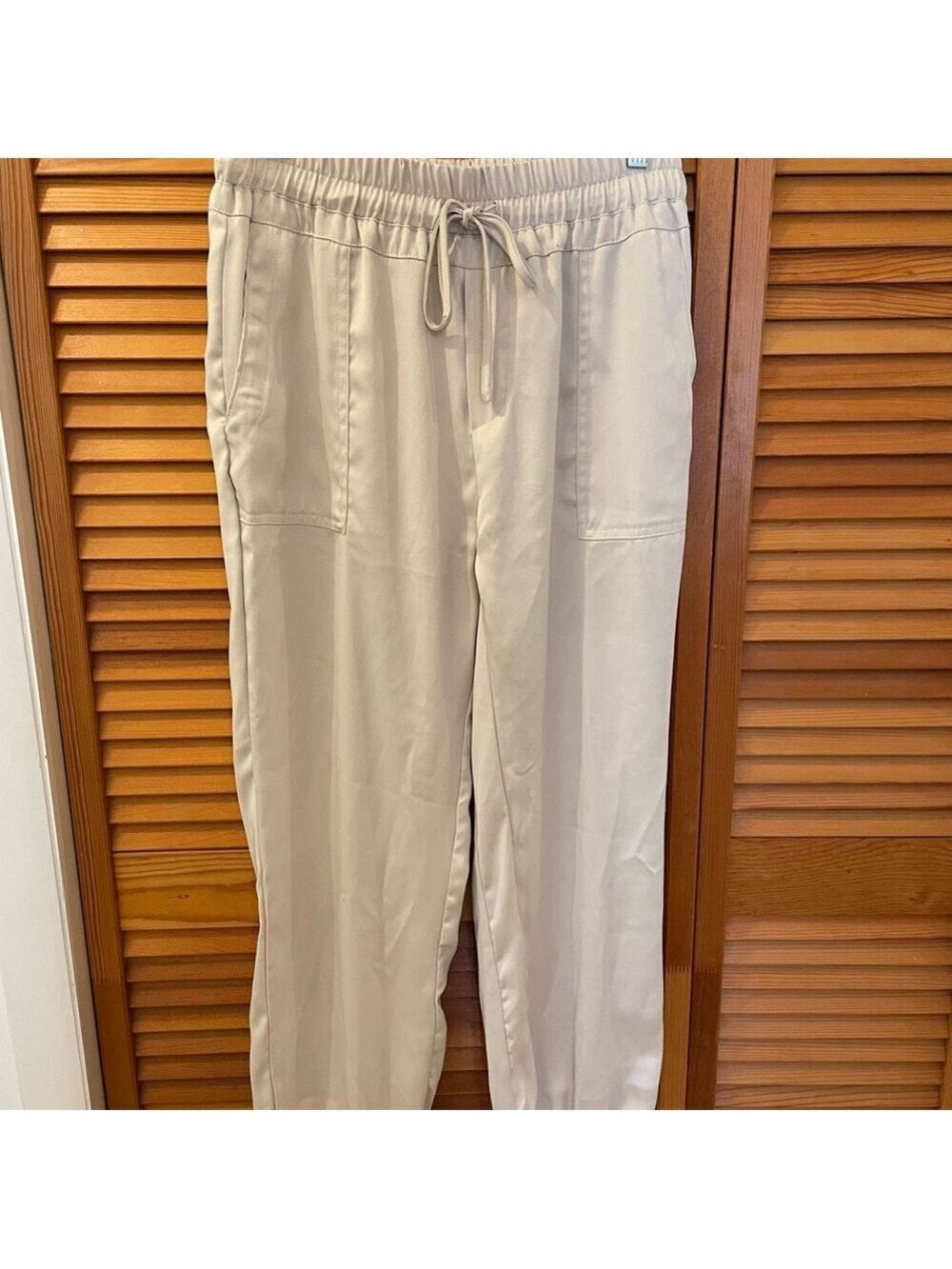 Mustard Seed Poncho Pants, Size L, Beige, Elastic High Waist & Legs, Casual
